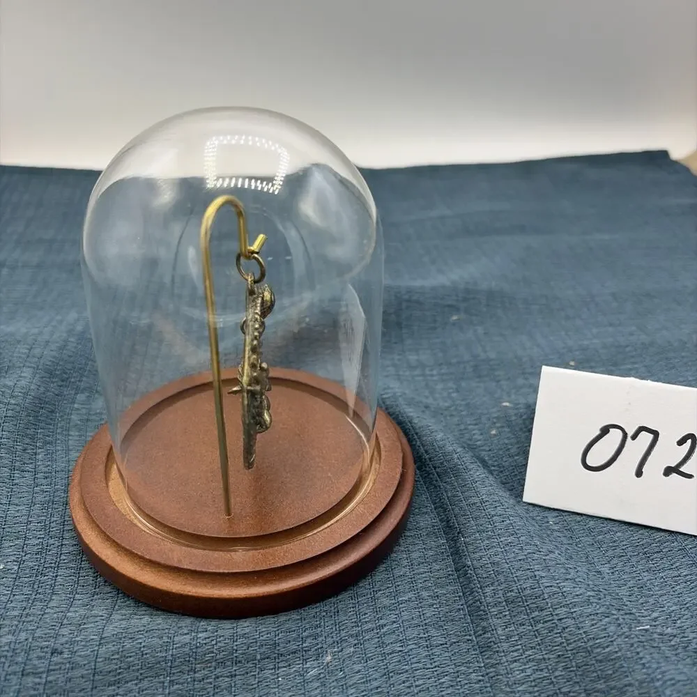 Small Display Case With Hanging Bird/Dragonfly Pendant 4.5”